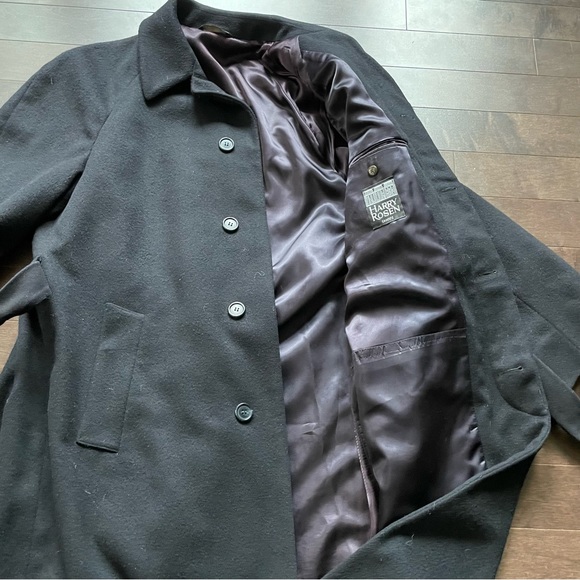 Harry Rosen Men’s Black Wool Coat 36R - Picture 2 of 11